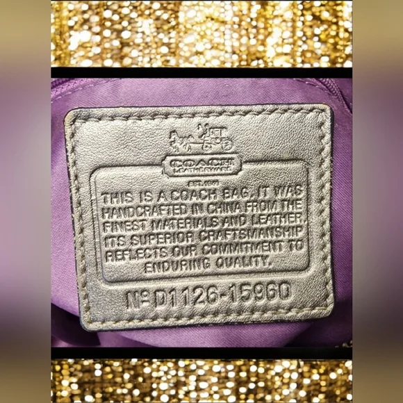 Vintage Coach Metallic Gold Madison Sophia Satchel - Picture 13 of 16